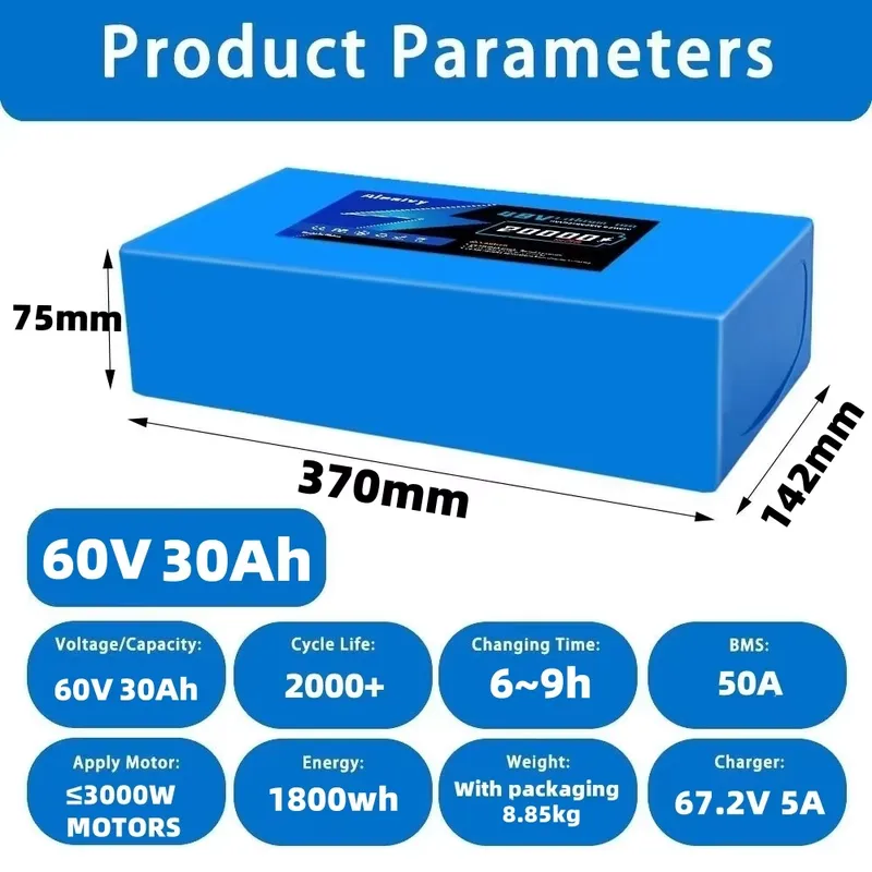 Аккумуляторный блок Aleaivy 60 – обзор и цена 60V 30Ah Electric Scooter Battery